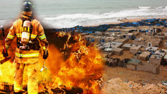 النيران تلتهم البعض من “بررايك” البحارة بقرية الصيد البويردة