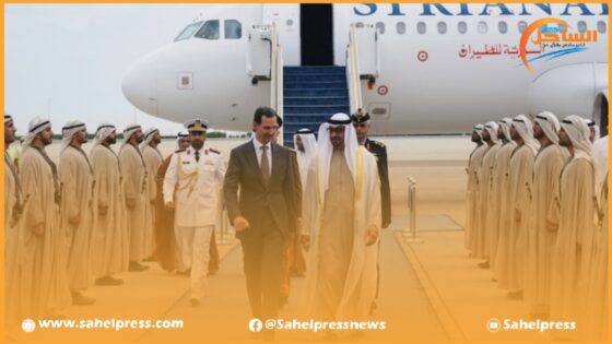 الرئيس السوري ” بشار الأسد ” يصل إلى دولة الإمارات وسط سرب من الطائرات الحربية ترحيبا بزيارته
