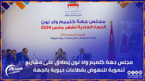مجلس جهة كلميم واد نون يصادق على مشاريع تنموية للنهوض بقطاعات حيوية بالجهة