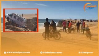 خطير .. إنهيار صخري بشاطئ تاورطة يتسببةفي فقدان سائح فرنسي وإصابة زوجته بكسور