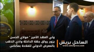 ولي العهد الأمير ” مولاي الحسن ” يزور رواق جهة الداخلة وادي الذهب بالمعرض الدولي للفلاحة بمكناس