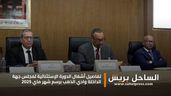 تفاصيل أشغال الدورة الإستثنائية لمجلس جهة الداخلة وادي الذهب برسم شهر ماي 2025