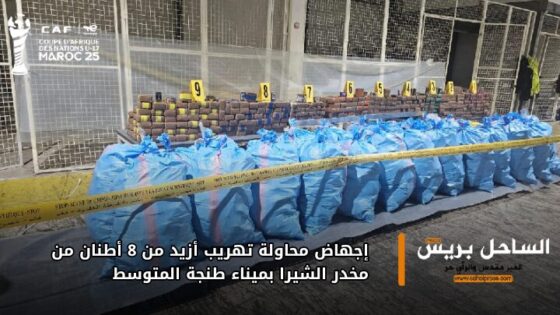 إجهاض محاولة تهريب أزيد من 8 أطنان من مخدر الشيرا بميناء طنجة المتوسط