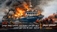 حريق على متن سفينة صيد بالتجميد قبالة سواحل الداخلة.. إنقاذ 20 بحاراً دون إصابات