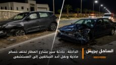 الداخلة.. حادثة سير بشارع المطار تخلف خسائر مادية ونقل أحد السائقين إلى المستشفى